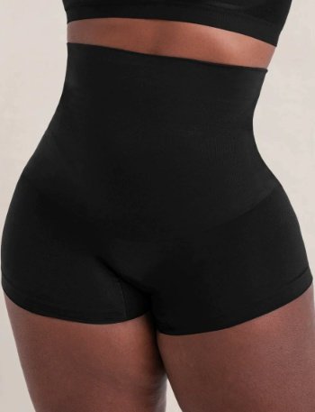 Women High Waist Shapewear Shorts, Silicone Gripper Dots Tummy Control Butt Lifting Boyshort Shaper